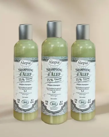 3x Champú de Alepo Bio 15%