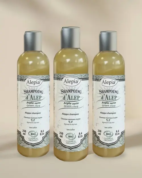 3x Shampoing d'Alep Bio à l'argile verte