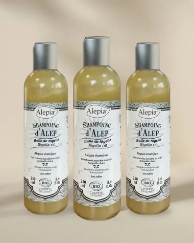 3x Organic Aleppo Shampoo with Black Seed Oil