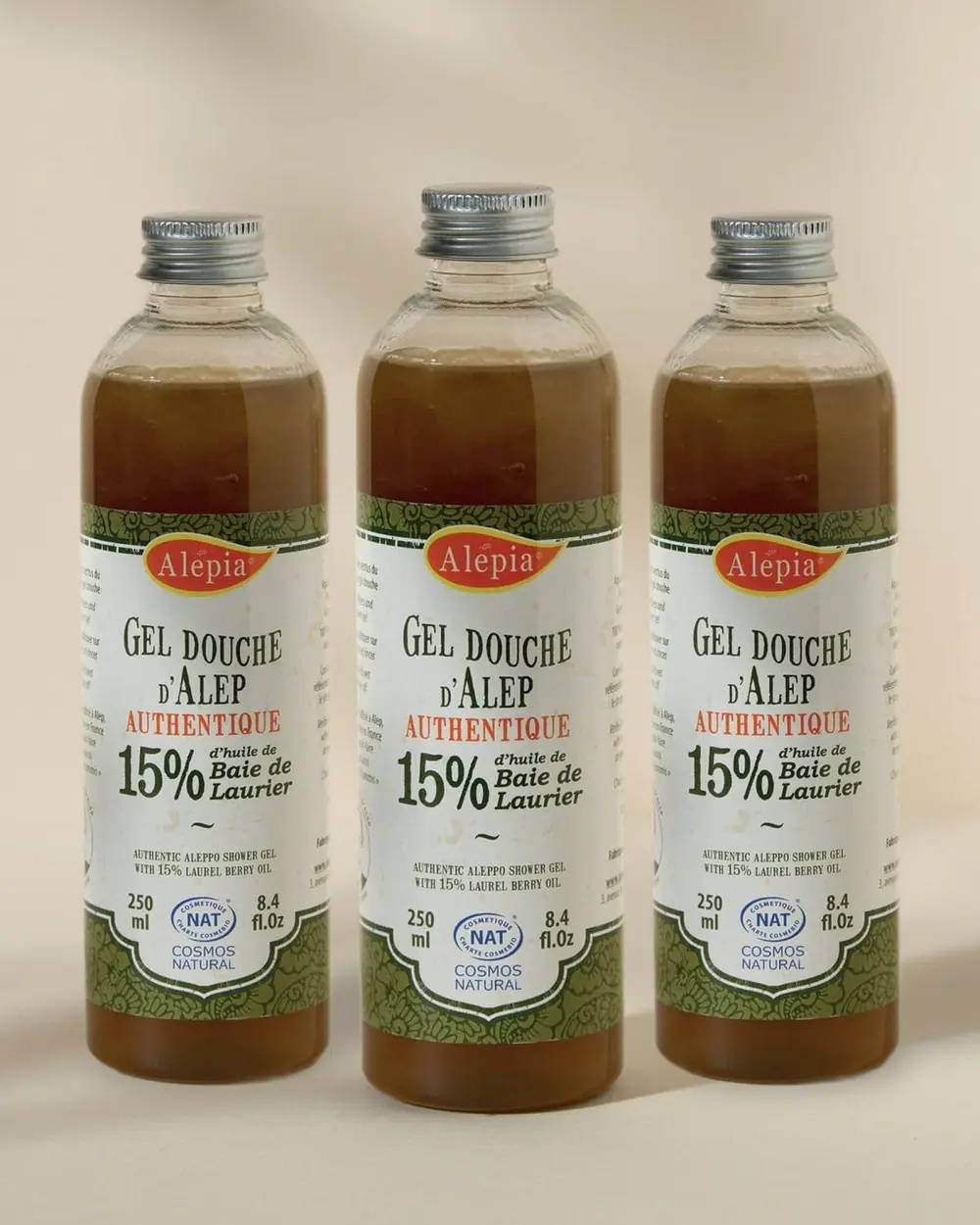 3x Duschgel Aleppo Authentisch 15% Lorbeer