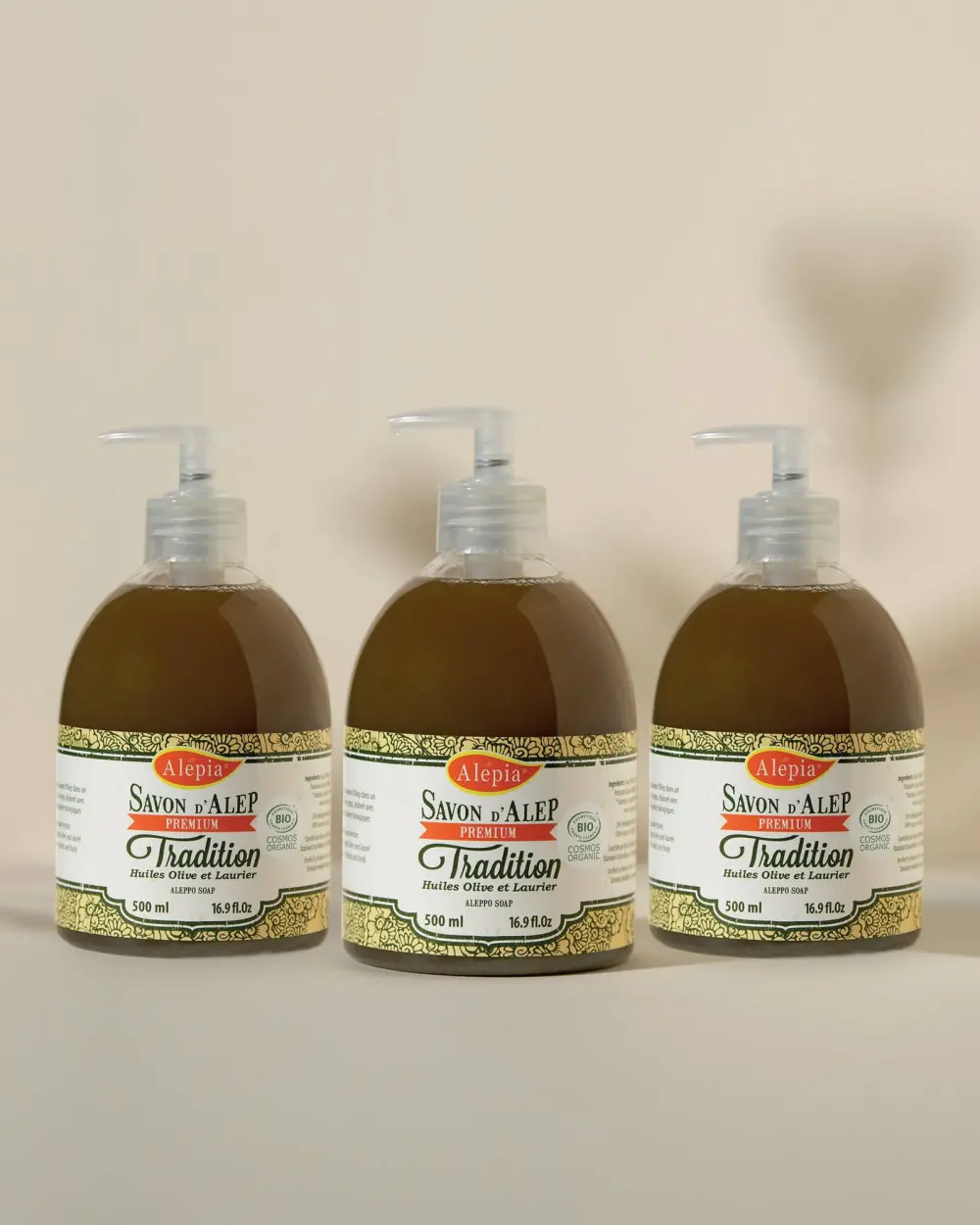 3x Premium Tradition liquid Aleppo soap 1% Laurel