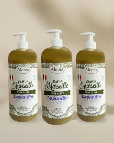 3x Savon de Marseille liquide Bio Pure Olive au Lavandin - 1 L