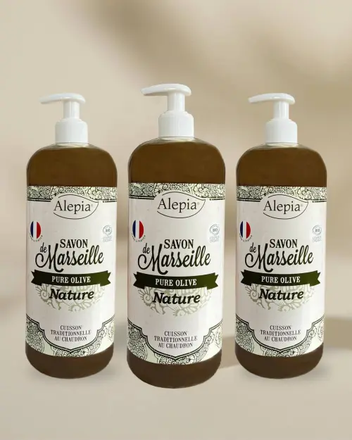 3x Sapone di Marsiglia liquido Bio Puro Oliva Nature - 1 L