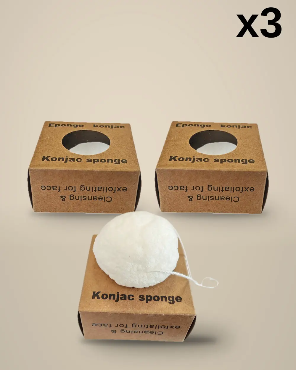 3x Esponja Konjac