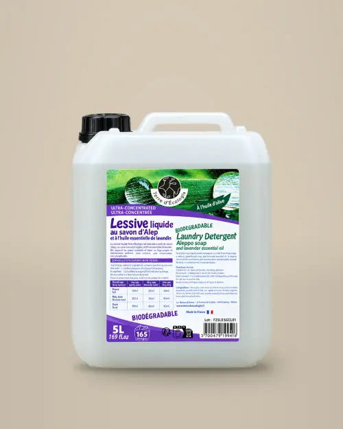 Wasgel pure Aleppo-zeep geparfumeerd met lavandin - Jerrycan 5L