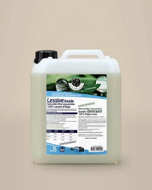 Bidon de 5L : Lessive gel de savon d'Alep