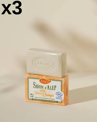 3x Aleppo-Seife Prestige mit Orangenblüte
