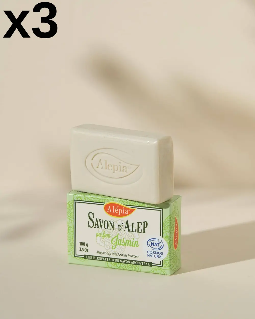 3x Aleppo-Seife Prestige mit Jasmin