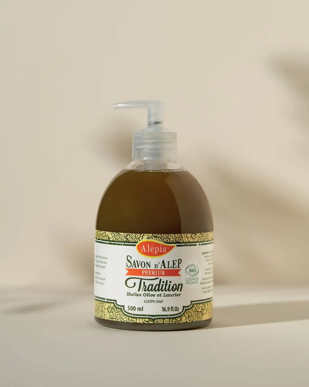 Vloeibare Aleppo-zeep Premium Tradition 1% laurier