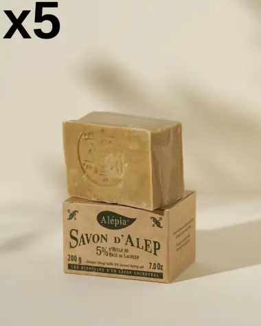 5x Jabón de Alepo Auténtico 5% Laurel