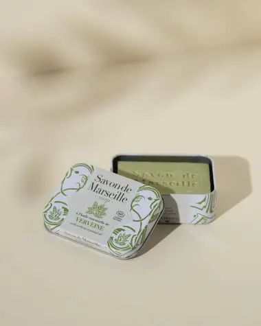 Marseillezeep met verbena-parfum - Metalen doos