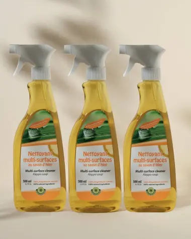 3x reinigende multioppervlaktespray met Aleppo-zeep - 500 mL