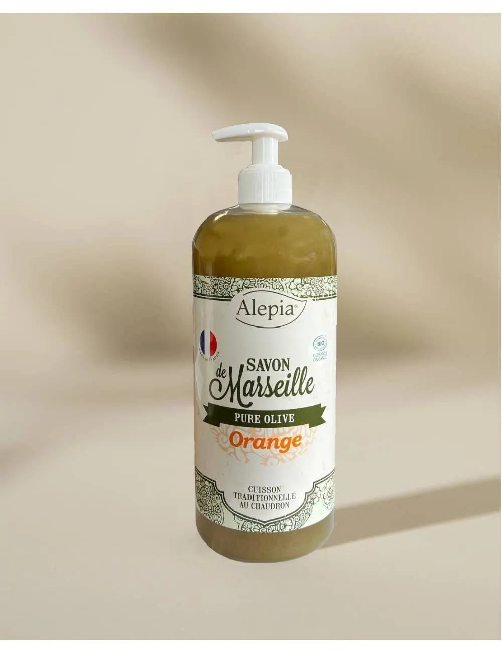 Flüssige Bio-Marseiller Seife Pure Olive mit Orange - 1 L