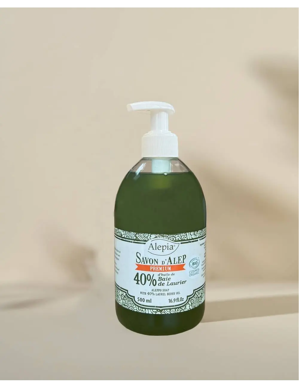 Sapone di Aleppo liquido Premium 40% Alloro