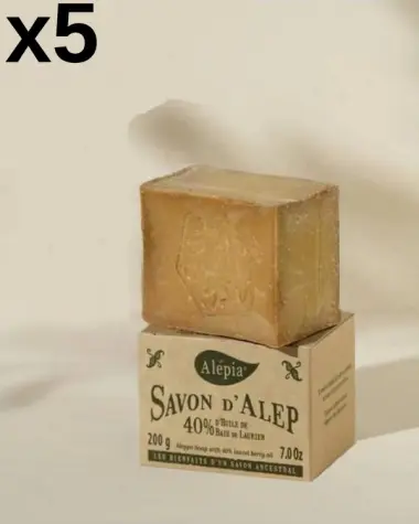 5x Jabón de Alepo Auténtico 40% Laurel (FR)