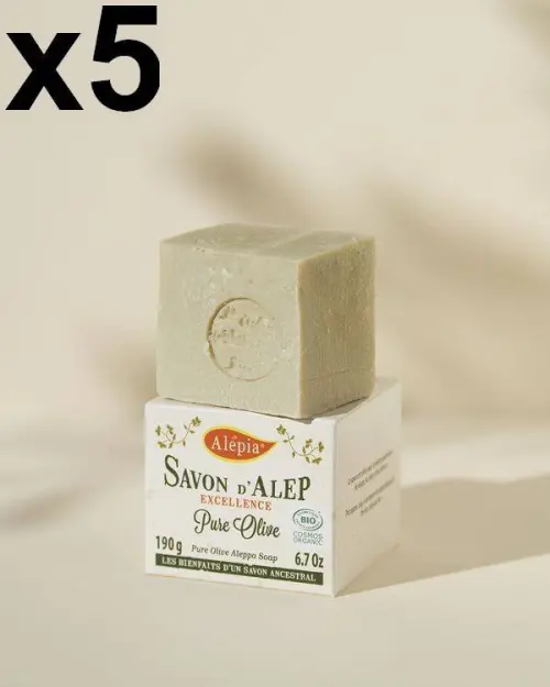 Lot of 5 : Aleppo soap Excellence Pure Olive