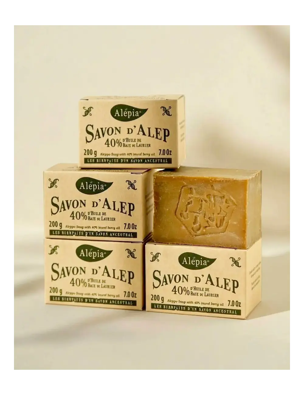 Lot of 5 : Authentic Aleppo Soap 40% Laurel