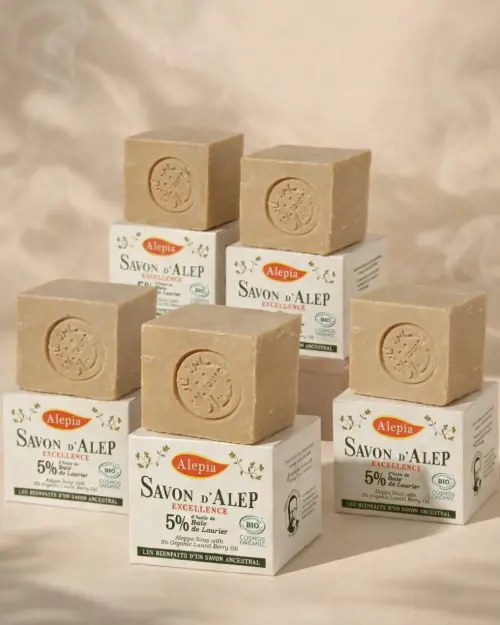 Savon d’Alep Excellence Bio 5% Laurier – Fabrication Française