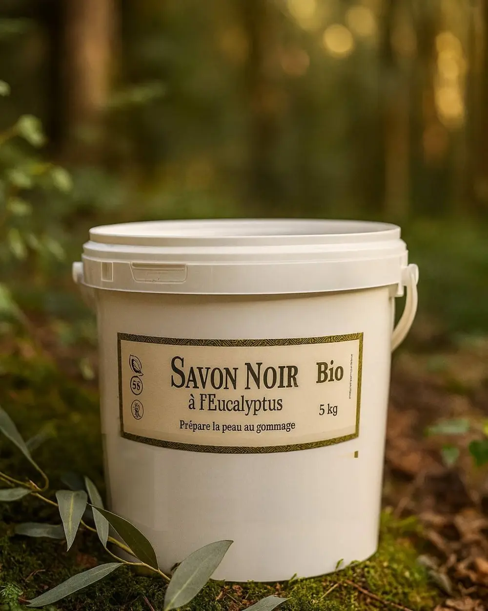 Savon noir Premium Bio à l'Eucalyptus - seau 5 kg