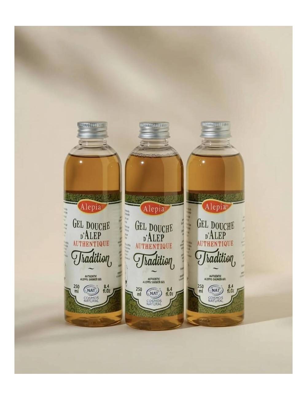 Lot of 3: Shower Gel Aleppo Authentic Tradition 1% Laurel