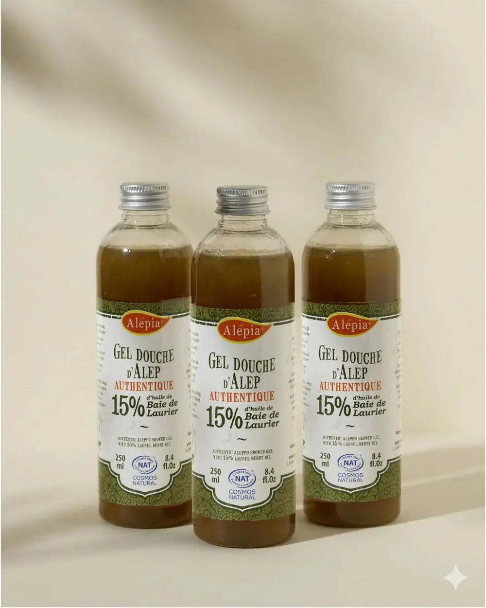 x3 Gel douche d'Alep 15% Nat