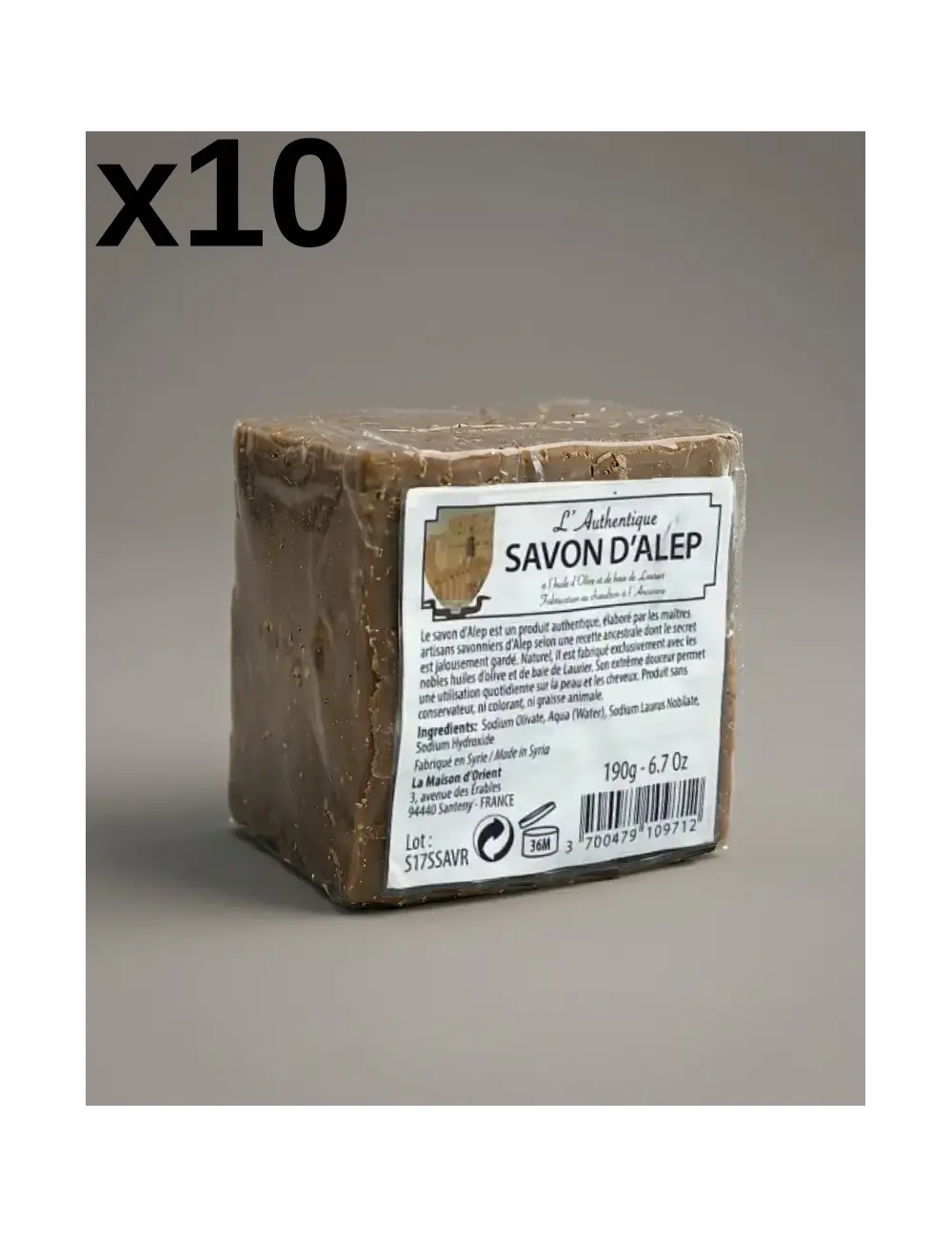 10x Aleppo-Seife 1% L'Authentique - eingeschweißt