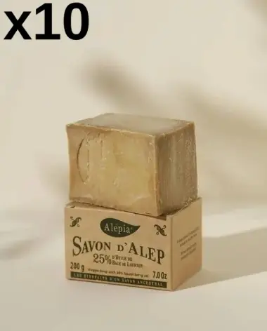 10x Authentieke Aleppo-zeep 25% laurier