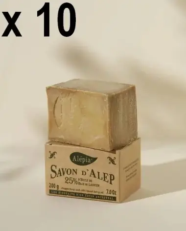Lot of 10 : Authentic Aleppo Soap 25% Laurel