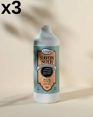 3x Jabón negro líquido multiusos - 1 L