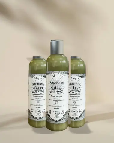 3x Shampoing d'Alep Bio 40% Laurier - 250 ml