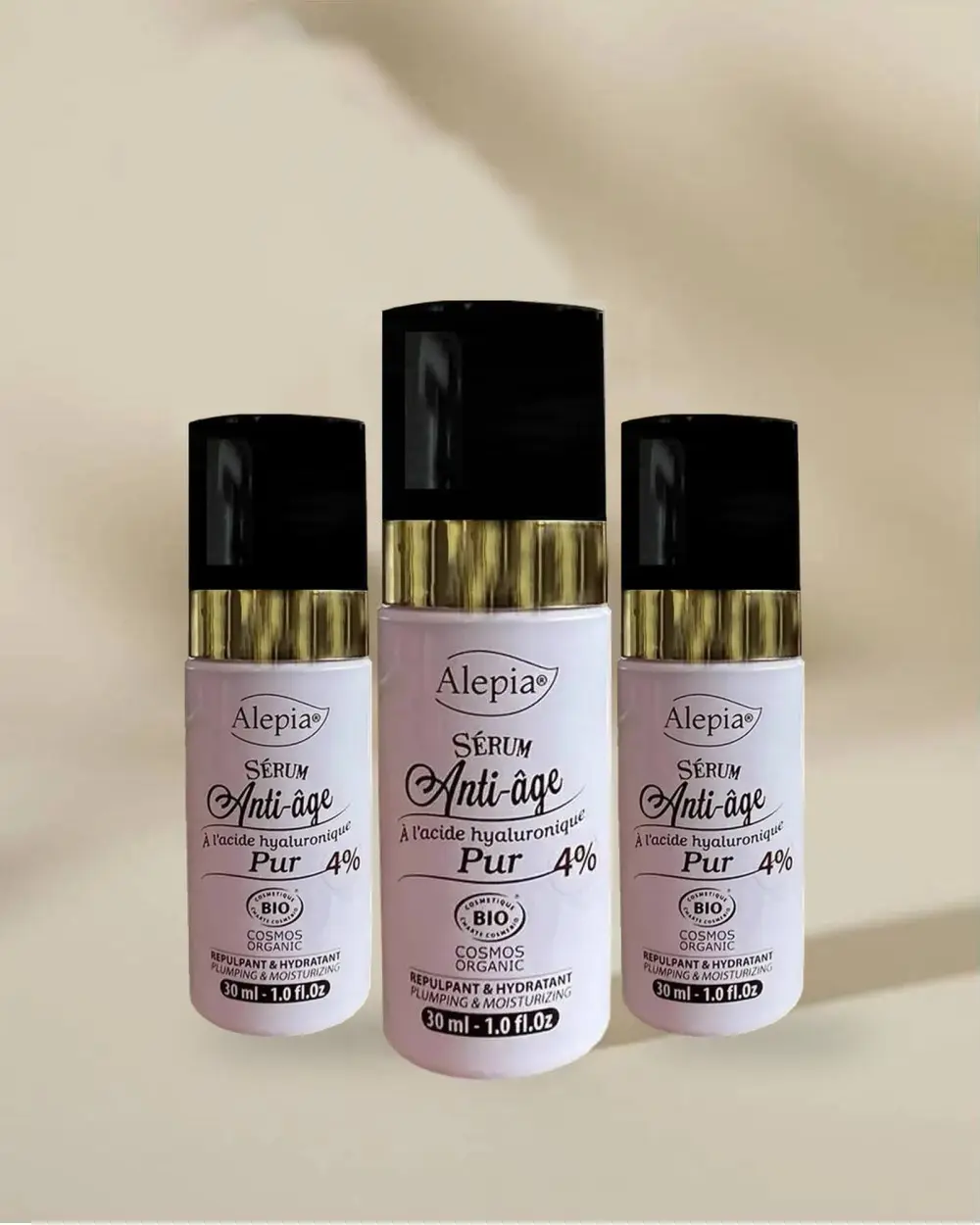 3x Sérum Bio anti-âge 4% d'Acide Hyaluronique Pur - 30 ml