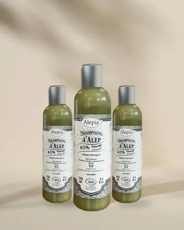 3x Shampoing d'Alep Bio 40% Laurier - 250 ml