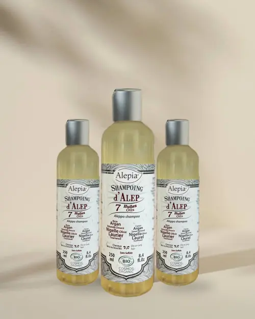 3x Organic Aleppo Shampoo, 7 Oils - Set of 3 | Alepia