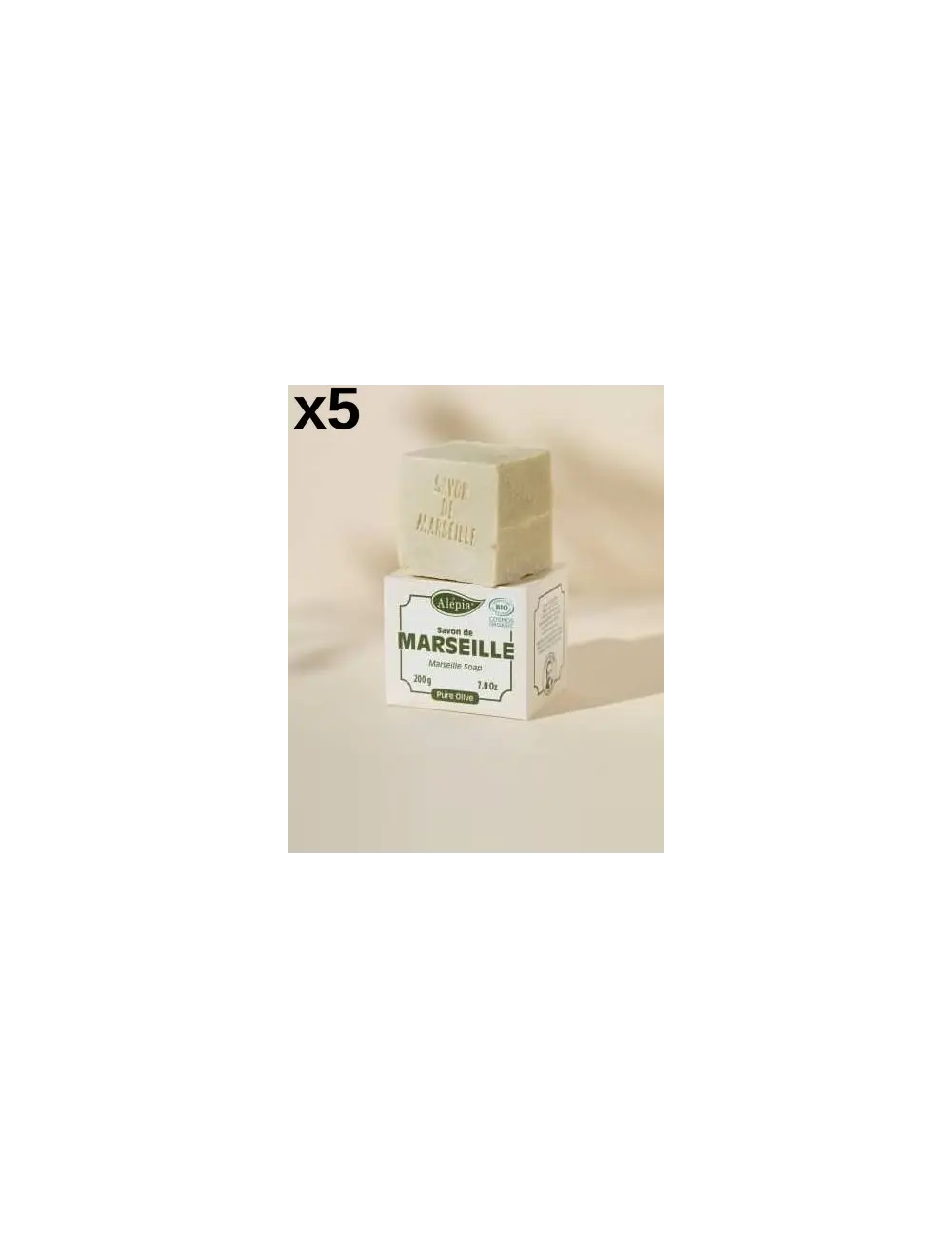 5x Savon de Marseille Bio - Pure Olive