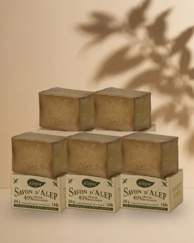 Lot of 5 : Authentic Aleppo Soap 40% Laurel