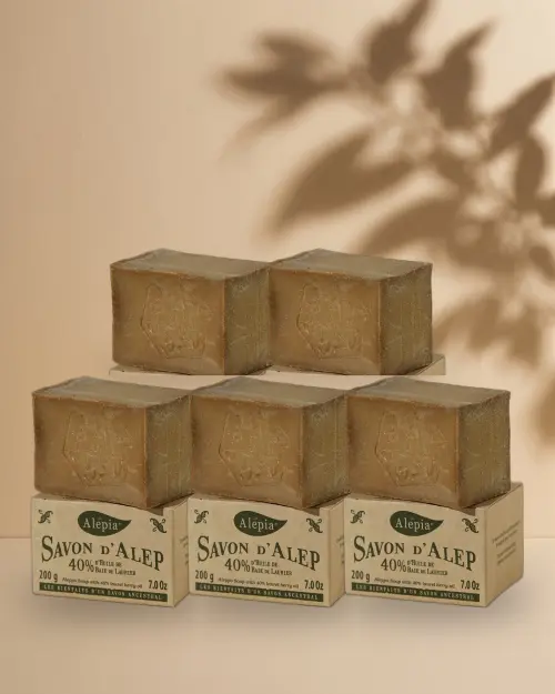 5x Authentic Aleppo Soap 40% Laurel | Alepia